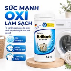 Bột tẩy Oxi Nature Brillant 1.2kg Made in Korea làm sạch quần áo trắng giảm ố vàng