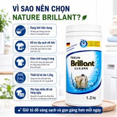 Bột tẩy Oxi Nature Brillant 1.2kg Made in Korea làm sạch quần áo trắng giảm ố vàng