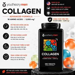 (HÀNG CHÍNH HÃNG MỸ) VIÊN UỐNG  COLLAGEN YOUTHEORY MEN’S 390 viên