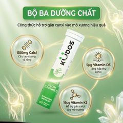 Viên sủi bổ sung canxi, vitamin K2, vitamin D3 cho cơ thể Kudos Bone hương cam (20 viên)