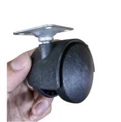 Bánh Xe Nhựa Đen 40mm M6x27 - Tyren Trơn Không Khóa Dễ Lắp Đặt Cho Tủ Văn Phòng Và Ghế Xoay