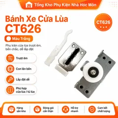 Bánh Xe Cửa Lùa CT626 Màu Trắng - Giải Pháp Tiện Ích Cho Tủ Nội Thất, Giảm Tiếng Ồn, Tính Năng Bảo Dưỡng Dễ Dàng