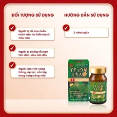 ICHOHA EKISU PLUS NHẬT BẢN 90 VIÊN – HỖ TRỢ TUẦN HOÀN NÃO, TĂNG CƯỜNG TRÍ NHỚ, GIẢM HOA MẮT CHÓNG MẶT
