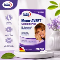 Meno-AVERT Calcium Plus 45 Viên - Hỗ Trợ Cân Bằng Nội Tiết Tố Nữ, Bổ Sung Canxi, Vitamin D, Hàng Nhập Khẩu Đức