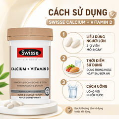 (có tem) Canxi Citrate Hữu Cơ Swisse Calcium + Vitamin D 90 Viên Chính Hãng Bổ Sung Canxi, Vitamin D Hỗ Trợ Xương Răng Chắc Khỏe