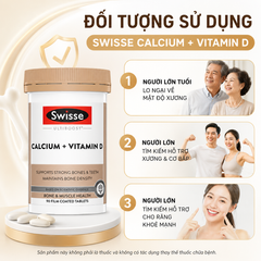(có tem) Canxi Citrate Hữu Cơ Swisse Calcium + Vitamin D 90 Viên Chính Hãng Bổ Sung Canxi, Vitamin D Hỗ Trợ Xương Răng Chắc Khỏe