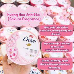 Tẩy Tế Bào Chết Body Dove Hương Hoa Anh Đào Chăm Da Sáng Mịn 280g [hàng nhập khẩu]