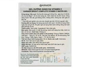 Gel Dưỡng Ẩm Trắng Da Garnier Bright Complete Vitamin C Water Gel 50ml [hàng nhập khẩu]