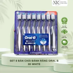 (HÀNG CHÍNH HÃNG MỸ) SET 8 CÁI BÀN CHẢI ORAL- B 3D WHITE
