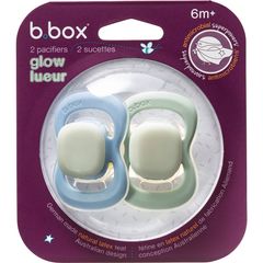 Set 2 ti giả cho bé trên 6 tháng B.Box Soother Latex Glow 6M+ Dummies
