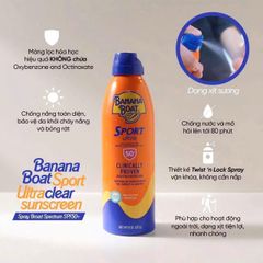 (HÀNG CHÍNH HÃNG MỸ) XỊT CHỐNG NẮNG BANANA BOAT SPORT ULTRA SPF 50+