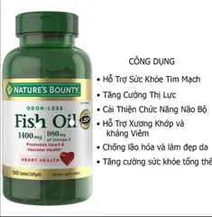 (HÀNG CHÍNH HÃNG MỸ) VIÊN DẦU CÁ NATURE'S BOUNTY OMEGA3 1400MG 130 viên