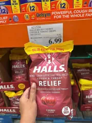 (HANG CHÍNH HÃNG MỸ) KẸO NGẬM GIẢM HO KHÔNG ĐƯỜNG HALLS 200 viên
