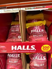 (HANG CHÍNH HÃNG MỸ) KẸO NGẬM GIẢM HO KHÔNG ĐƯỜNG HALLS 200 viên