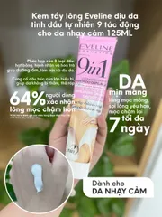 Kem Tẩy Lông Eveline Dưỡng Da Tinh Dầu Tự Nhiên 9 Tác Động 125ML - Chăm Sóc Da Nhạy Cảm, Làm Sạch & Mịn Màng