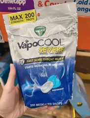 (HÀNG CHÍNH HÃNG MỸ) KẸO NGẬM VICKS VAPOCOOL SEVERE, WINTERFROST THROAT DROPS 200 viên