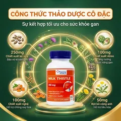 Viên uống hỗ trợ giải độc gan, giúp bảo vệ gan Milk Thistle Pharma World (60 viên)