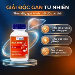 Viên uống hỗ trợ giải độc gan, giúp bảo vệ gan Milk Thistle Pharma World (60 viên)