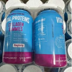 Kẹo dẻo Vital Proteins® Collagen Gummies vị Raspberry |128 viên| Kích thích tăng sinh sợi Collagen & Elastin tự nhiên & Cải thiện cấu trúc da [S/P Chuẩn Mỹ]