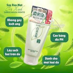 Sữa rửa mặt trà xanh Nhật Bản Rohto Shirochasou 120g chính hãng - Sạch sâu bã nhờn, ngừa mụn và sáng mịn da