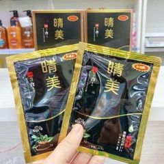 Dầu gội phủ bạc Komi Nhật Bản nâu đen hộp 10 gói x 25ml che tóc bạc tự nhiên ⚡ Giá tốt