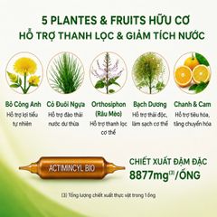Nước Uống Giảm Mỡ Superdiet Actimincyl Bio – Detox cơ thể, Đốt mỡ, Săn chắc vòng eo – Hộp 20 ống hữu cơ từ Pháp