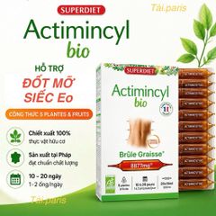 Nước Uống Giảm Mỡ Superdiet Actimincyl Bio – Detox cơ thể, Đốt mỡ, Săn chắc vòng eo – Hộp 20 ống hữu cơ từ Pháp