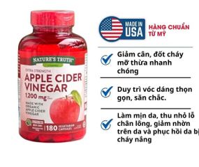 Viên Uống Giảm Cân Giấm Táo Apple Cider Vinegar 1200Mg 180 Viên ( Sale rẻ date 2/27)