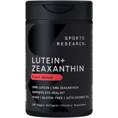Viên uống Sports Research Lutein + Zeaxanthin |120 viên| Bảo vệ thị lực khỏe mạnh & Làm chậm quá trình thoái hóa điểm vàng do tuổi tác [S/P Chuẩn Mỹ]