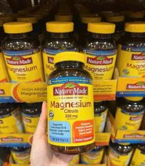 Viên uống Nature Made High Absorption Magnesium Citrate 250 mg |180 viên| Tạo hiệu ứng nhuận tràng - Thư giãn cơ bắp & Củng cố sức khỏe xương [S/P Chuẩn Mỹ]