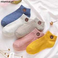 HOT Combo 10 cặp Vớ hoa lá gấu phim hoạt hình phong thái Unisex dễ thương,tất hút hơi mồ hồi cao cấp 796821