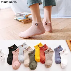 HOT Combo 10 cặp Vớ hoa lá gấu phim hoạt hình phong thái Unisex dễ thương,tất hút hơi mồ hồi cao cấp 796821