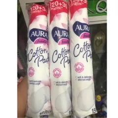 Bông tẩy trang cotton Aura 150 miếng - Anh 796892