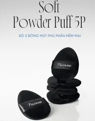 Bộ Bông Phấn Phủ Piccasso Soft Powder Puff Set 5P Kèm Túi Zip