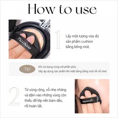 Bộ 05 Bông Phấn Cushion Piccasso Glow Cushion Puff Tán Nền Mịn Bóng