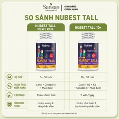 TPBVSK NuBest Tall New Look 10+ - Viên hỗ trợ phát triển chiều cao, xương và răng cho trẻ từ 5 đến 18 tuổi, 60 viên nhập khẩu Mỹ