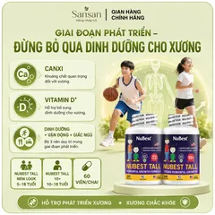 TPBVSK NuBest Tall New Look 10+ - Viên hỗ trợ phát triển chiều cao, xương và răng cho trẻ từ 5 đến 18 tuổi, 60 viên nhập khẩu Mỹ