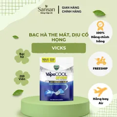 Kẹo Ngậm Vicks VapoCool Severe WinterFrost – 200 Viên  Vicks VapoCool Severe WinterFrost là kẹo ngậm hương bạc hà