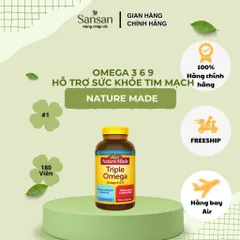 Nature Made Triple Omega 3-6-9 180 Viên Mỹ, Bổ Sung Omega 3 6 9 Hỗ Trợ Sức Khỏe Tim Mạch