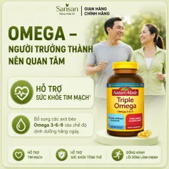 Nature Made Triple Omega 3-6-9 180 Viên Mỹ, Bổ Sung Omega 3 6 9 Hỗ Trợ Sức Khỏe Tim Mạch