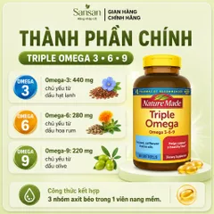 Nature Made Triple Omega 3-6-9 180 Viên Mỹ, Bổ Sung Omega 3 6 9 Hỗ Trợ Sức Khỏe Tim Mạch
