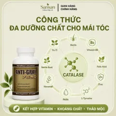 Anti Gray 7050 60 Viên Mỹ, Bổ Sung Catalase Biotin Vitamin & Khoáng Chất Hỗ Trợ Chăm Sóc Tóc