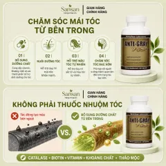 Anti Gray 7050 60 Viên Mỹ, Bổ Sung Catalase Biotin Vitamin & Khoáng Chất Hỗ Trợ Chăm Sóc Tóc