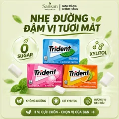 Kẹo Cao Su Không Đường Trident Sugar Free Gum Có Xylitol Thơm Miệng, 3 Vị Mint Bliss / Bubblegum / Tropical Twist
