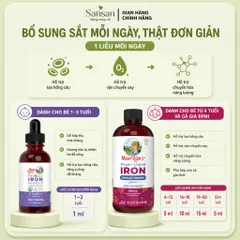 Sắt Nước Hữu Cơ MaryRuth’s Vegan Liquid Iron Dễ Hấp Thu Cho Bé & Gia Đình, Toddler 1-3 Tuổi 60ml / Từ 4 Tuổi 450ml