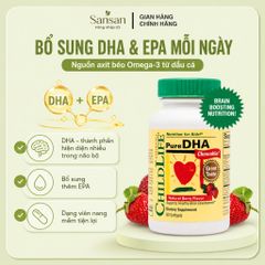 ChildLife Essentials Pure DHA 90 Viên Nang Mềm Cho Bé | DHA & EPA Từ Dầu Cá, Hương Quả Mọng Dễ Dùng