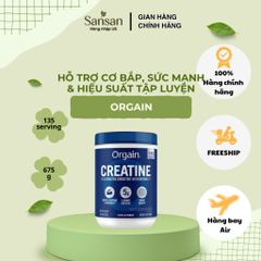 Bột Orgain Creatine Monohydrate 5g Micronized Hỗ Trợ Cơ Bắp, Sức Mạnh & Hiệu Suất Tập Luyện 675g