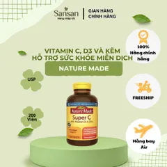 Nature Made Super C 200 Viên Bổ Sung Vitamin C 900mg, Vitamin D3 1000IU Và Kẽm Zinc 11mg