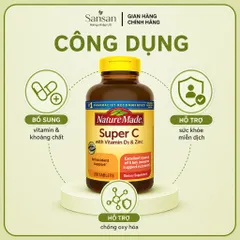 Nature Made Super C 200 Viên Bổ Sung Vitamin C 900mg, Vitamin D3 1000IU Và Kẽm Zinc 11mg