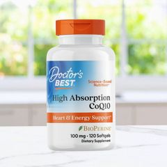 Viên uống Doctor's Best High Absorption CoQ10 |120 & 180 viên| Hỗ trợ chức năng tim mạch & Tăng cường năng lượng tế bào [S/P Chuẩn Mỹ]